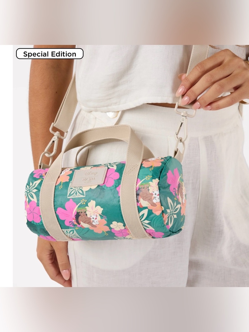 NWT ALOHA Collection x Disney Moana Teal Green Mini Mini Duffel crossbody - Picture 2 of 3